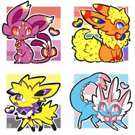amount:multiple bell-collar body-type:feral collar forehead-gem pride scarf series:eeveelutions series:pokemon species:espeon species:flareon species:jolteon species:vaporeon // 2362x2362 // 353KB