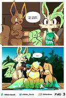 amount:multiple apron atmosphere:kitchen body-type:semi-anthro comic series:eeveelutions series:pokemon species:eevee species:flareon species:leafeon water // 456x680 // 602KB
