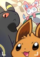 amount:multiple body-type:feral camera-view series:eeveelutions series:pokemon silly species:eevee species:sylveon species:umbreon // 1488x2114 // 2.3MB