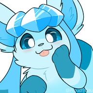 amount:solo blep body-type:feral series:eeveelutions series:pokemon silly species:glaceon // 2500x2500 // 2.6MB