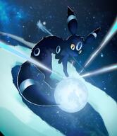amount:solo atmosphere:anime atmosphere:space body-type:feral creature-with-orb moon series:eeveelutions series:pokemon species:shiny-pokemon species:umbreon // 1072x1237 // 1.9MB