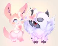 amount:pair body-type:feral series:eeveelutions series:pokemon species:absol species:sylveon sylveon-bow wearing-bow // 861x696 // 290KB