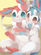 affection amount:pair body-type:feral cuddling series:eeveelutions series:pokemon species:shiny-pokemon species:sylveon // 1109x1487 // 135KB