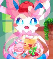 amount:solo atmosphere:cafe atmosphere:town body-type:anthro body-type:feral cupcake hall-of-fame:bronze hat series:eeveelutions series:pokemon species:sylveon style:kemono style:simple-colors // 1820x2048 // 322KB