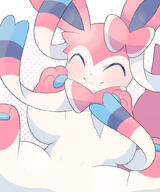 amount:solo body-type:feral content happy series:eeveelutions series:pokemon species:sylveon style:dithering style:kawaii style:white-border // 667x800 // 280KB