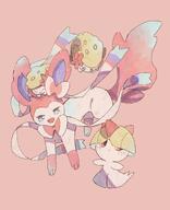 amount:multiple body-type:feral body-type:semi-anthro series:eeveelutions series:pokemon species:ralts species:shaymin species:sylveon // 1378x1700 // 197KB