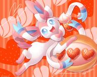 amount:solo body-type:feral food series:eeveelutions series:pokemon species:sylveon style:girly style:kawaii style:lineless style:playful style:striped-background sweets // 1500x1200 // 192KB