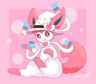 amount:solo artist:fluffydasher body-type:feral hall-of-fame:bronze hall-of-fame:gold hall-of-fame:silver hat series:eeveelutions series:pokemon species:sylveon style:border style:girly style:kawaii style:one-color style:pink style:very-girly whiskers witch // 2888x2530 // 303KB