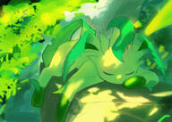 amount:solo atmosphere:forest atmosphere:sunlight body-type:feral series:eeveelutions series:pokemon sleeping species:leafeon style:colored-lighting // 1060x756 // 1.4MB
