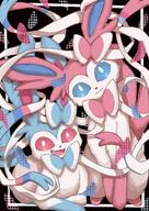 amount:pair body-type:feral series:eeveelutions series:pokemon species:shiny-pokemon species:sylveon style:dithering style:painted style:thin-border // 1448x2048 // 384KB