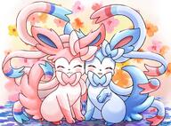 amount:pair atmosphere:flowers body-type:feral flower hibiscus series:eeveelutions series:pokemon species:shiny-pokemon species:sylveon style:playful // 2461x1826 // 628KB