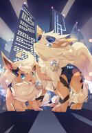 amount:pair atmosphere:city atmosphere:cyber atmosphere:night body-type:feral police series:eeveelutions series:pokemon species:arcanine species:flareon // 2522x3605 // 1.4MB