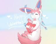 amount:solo atmosphere:valentines-day body-type:feral chocolate-box series:eeveelutions series:pokemon species:sylveon style:pastel-colors wink // 1200x955 // 81KB
