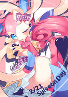 amount:solo body-type:feral dress hall-of-fame:bronze series:eeveelutions series:pokemon species:sylveon style:kawaii style:very-kawaii wearing-bow wink // 707x1008 // 632KB