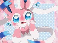 amount:solo blushing body-type:feral crying embarrassed series:eeveelutions series:pokemon species:sylveon style:abstract-background style:girly style:kawaii style:outline style:playful style:sparkly style:very-girly visibly-shy // 2048x1529 // 238KB