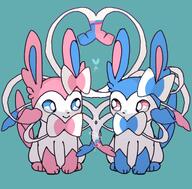 amount:pair body-type:feral series:eeveelutions series:pokemon species:shiny-pokemon species:sylveon // 1028x1014 // 139KB