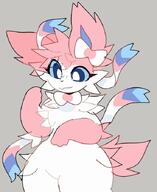 amount:solo body-type:anthro body-type:slightly-chubby fluffified series:eeveelutions series:pokemon species:sylveon style:kemono style:simple-colors // 572x699 // 52KB