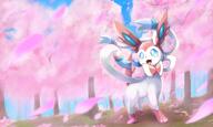 amount:solo atmosphere:forest atmosphere:petals atmosphere:sakura body-type:feral hall-of-fame:bronze hall-of-fame:silver series:eeveelutions series:pokemon species:sylveon // 2048x1222 // 2.4MB