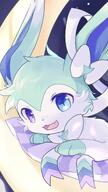 amount:solo atmosphere:night body-type:feral heterochromia series:eeveelutions series:pokemon species:shiny-pokemon species:sylveon style:kawaii // 1065x1894 // 173KB