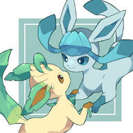 affection amount:pair body-type:feral series:eeveelutions series:pokemon species:glaceon species:leafeon // 905x905 // 480KB