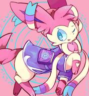 amount:solo atmosphere:anime body-type:feral book hall-of-fame:bronze hall-of-fame:silver happy heart-eyes heart-shape magic oc robe series:eeveelutions series:pokemon species:sylveon style:pastel-colors wink // 2000x2150 // 396KB