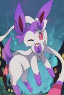 amount:solo atmosphere:night atmosphere:town body-type:feral hall-of-fame:bronze oc series:eeveelutions series:pokemon species:sylveon style:painted wink // 1378x2039 // 258KB