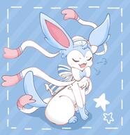 amount:solo body-type:feral outfit sailor series:eeveelutions series:pokemon species:shiny-pokemon species:sylveon style:abstract-background style:blue // 1988x2048 // 229KB