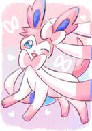 amount:solo body-type:feral series:eeveelutions series:pokemon species:sylveon style:grainy-lines style:painted style:playful wink // 1000x1427 // 172KB