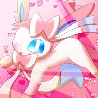 amount:solo blep body-type:feral series:eeveelutions series:pokemon species:sylveon style:girly style:kawaii style:one-color style:pink wink // 3500x3500 // 571KB