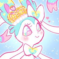 amount:solo atmosphere:regal body-type:feral crown oc series:eeveelutions series:pokemon species:sylveon style:girly style:icon style:pastel-colors style:playful style:sparkly // 2048x2048 // 339KB