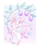 amount:solo body-type:feral flower series:eeveelutions series:pokemon species:sylveon style:girly style:one-color style:pastel-colors style:pink style:sparkly style:white-border wings // 1648x2048 // 2.2MB