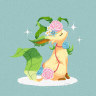 amount:solo body-type:feral feminine flower series:eeveelutions series:pokemon species:leafeon style:girly style:noisy style:sparkly wearing-flower // 1000x1000 // 1.3MB