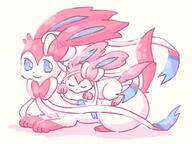 amount:pair body-type:feral nomming series:eeveelutions series:pokemon species:sylveon style:kawaii // 800x600 // 67KB