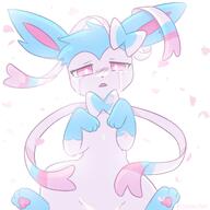 amount:solo atmosphere:petals body-type:feral crying series:eeveelutions series:pokemon species:shiny-pokemon species:sylveon style:kawaii // 2000x2000 // 1.5MB