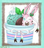 amount:solo body-type:feral chocolate cramped ice-cream oc series:eeveelutions series:pokemon species:sylveon style:border style:contrasting-colors style:pastel-colors // 1899x2048 // 3.0MB