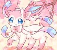 amount:solo atmosphere:flowers atmosphere:forest atmosphere:sakura body-type:feral hall-of-fame:bronze hall-of-fame:silver series:eeveelutions series:pokemon species:sylveon style:girly style:grainy-lines style:intentional-blur style:playful style:very-girly // 1597x1394 // 244KB