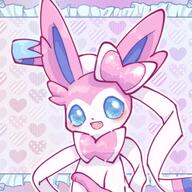 amount:solo atmosphere:fashion atmosphere:frilly-background body-type:feral series:eeveelutions series:pokemon species:sylveon style:detailed-pattern style:dithering style:girly style:kawaii style:sparkly style:very-girly // 1280x1280 // 261KB