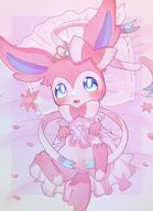 amount:solo atmosphere:bedroom atmosphere:petals atmosphere:regal body-type:feral crown dress flower princess series:eeveelutions series:pokemon species:sylveon style:girly style:kawaii style:playful // 1483x2048 // 226KB