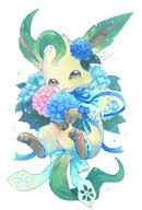 amount:solo atmosphere:anime body-type:feral feminine flower oc series:eeveelutions series:pokemon species:leafeon style:girly wearing-flower // 709x1049 // 652KB