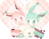 amount:pair body-type:feral cake food series:eeveelutions series:pokemon species:shiny-pokemon species:sylveon style:detailed-pattern sweets // 784x620 // 58KB