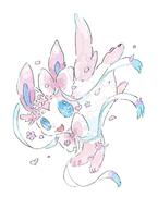 amount:solo atmosphere:sakura body-type:feral flower series:eeveelutions series:pokemon species:sylveon style:girly style:playful style:watercolor // 1308x1732 // 1.0MB