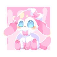 amount:solo body-type:feral series:eeveelutions series:pokemon species:sylveon style:girly style:pixel-art style:very-girly // 1280x1280 // 16KB