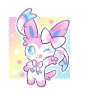 amount:solo body-type:semi-anthro series:eeveelutions series:pokemon species:sylveon style:chibi style:dithering style:outline style:pastel-colors style:playful // 1893x2048 // 217KB