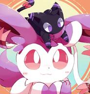 amount:pair body-type:feral series:eeveelutions series:pokemon species:cat species:sylveon style:icon style:kawaii // 800x832 // 87KB