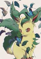 amount:solo body-type:feral butterflies series:eeveelutions series:pokemon species:leafeon style:chromatic-aberration style:girly // 1171x1662 // 250KB