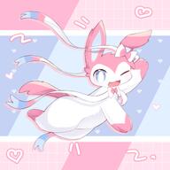 amount:solo body-type:feral hall-of-fame:bronze hall-of-fame:silver series:eeveelutions series:pokemon species:sylveon style:girly style:pastel-colors style:playful wink // 2048x2048 // 1.3MB