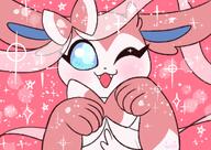 amount:solo body-type:feral series:eeveelutions series:pokemon species:sylveon style:girly style:one-color style:pink style:sparkly // 1280x905 // 728KB
