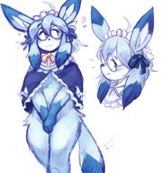 amount:solo body-type:anthro glasses hall-of-fame:bronze maid nerdy outfit series:eeveelutions series:pokemon species:glaceon // 1866x2000 // 480KB
