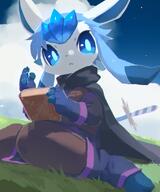amount:solo atmosphere:anime atmosphere:field body-type:semi-anthro series:eeveelutions series:pokemon species:glaceon // 750x900 // 443KB