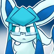 amount:solo body-type:feral glasses nerdy series:eeveelutions series:pokemon species:glaceon // 1280x1280 // 128KB
